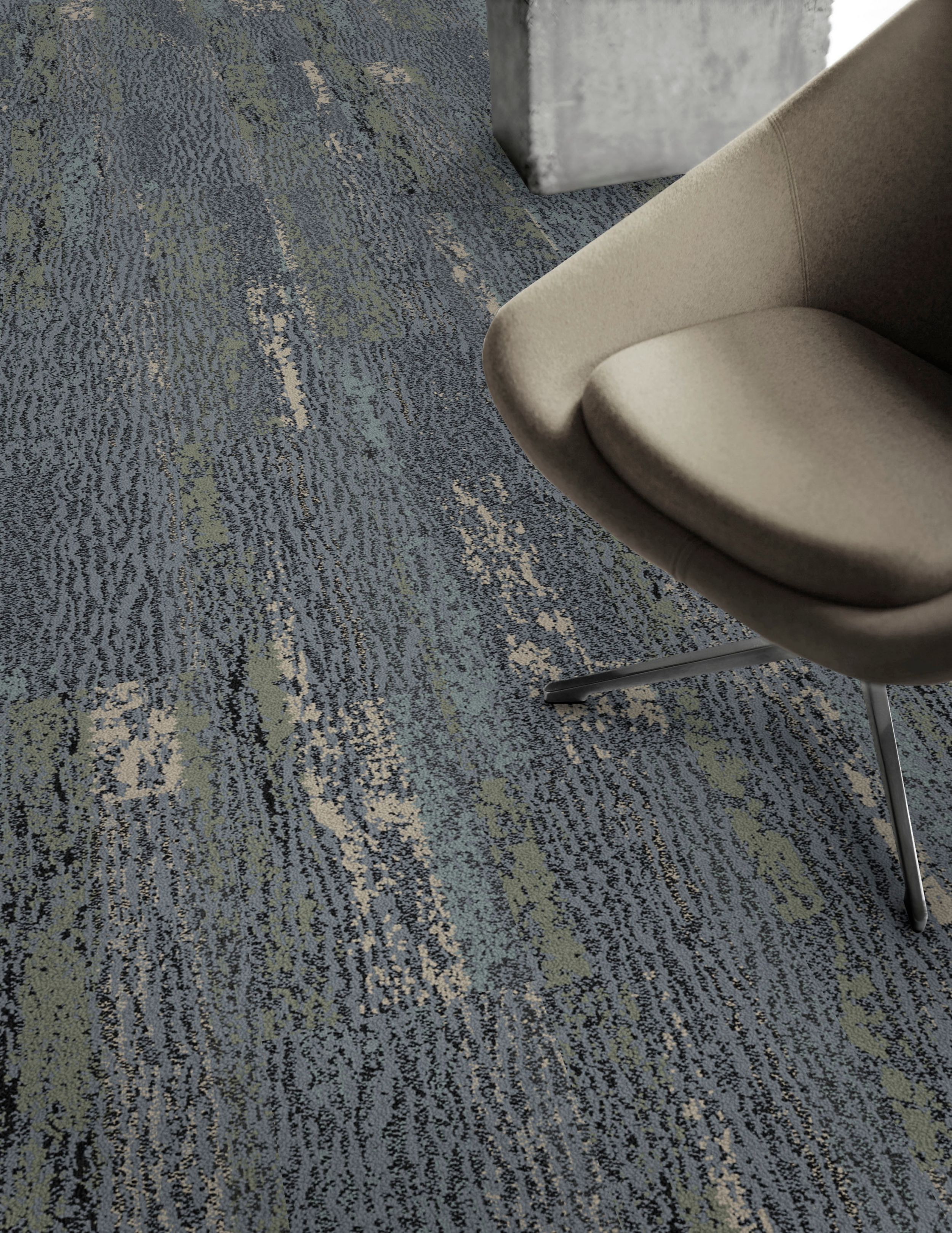 Detail of Interface Uprooted plank carpet tile with chair image number 1